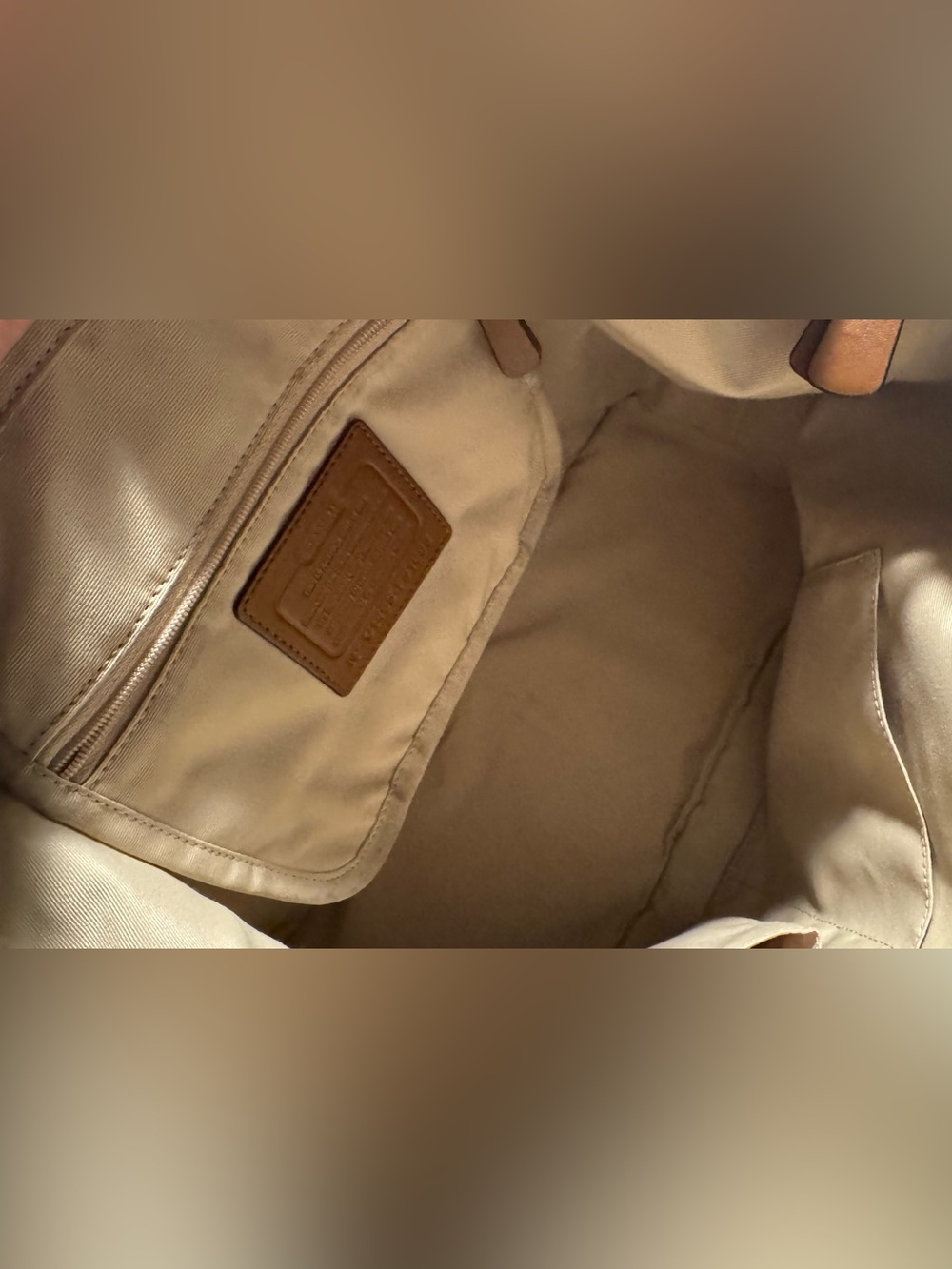 Coach Tan Pebbled Leather Tote with Removable Strap - Picture 6 of 8